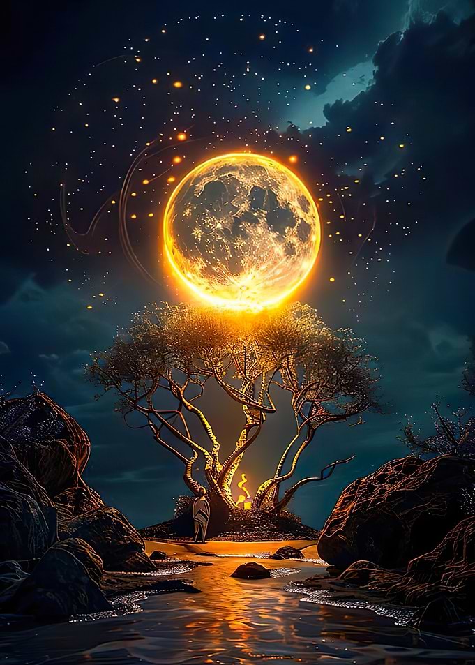 Mystical Moonlit Shore