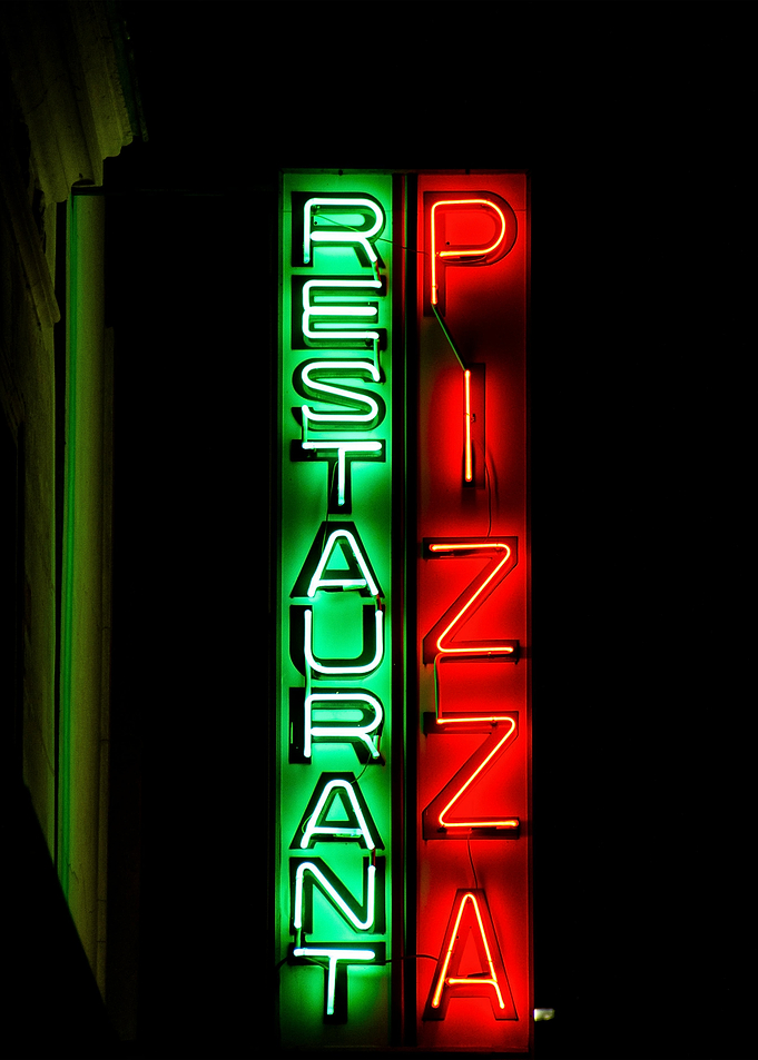 Neon Pizza Restaurant Sign