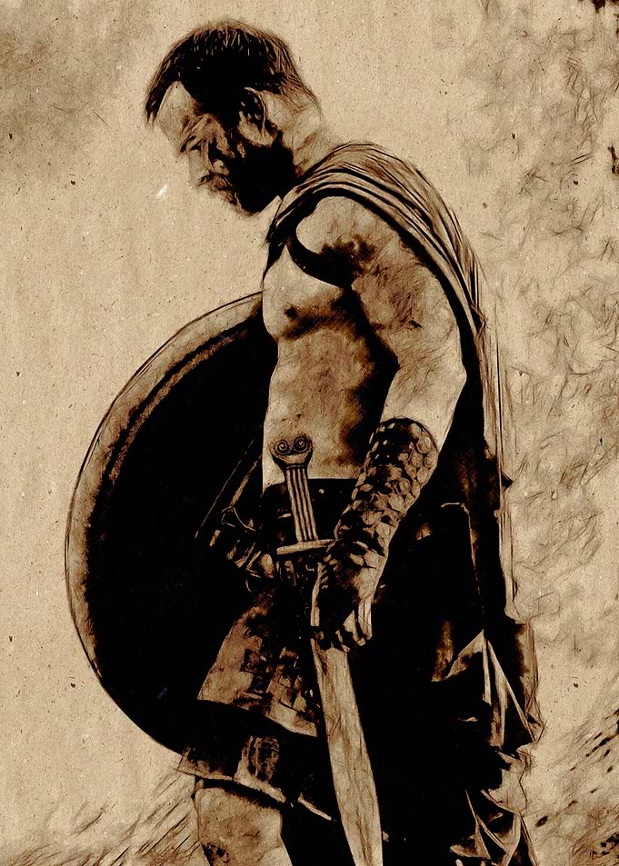 Spartan Warrior Sketch