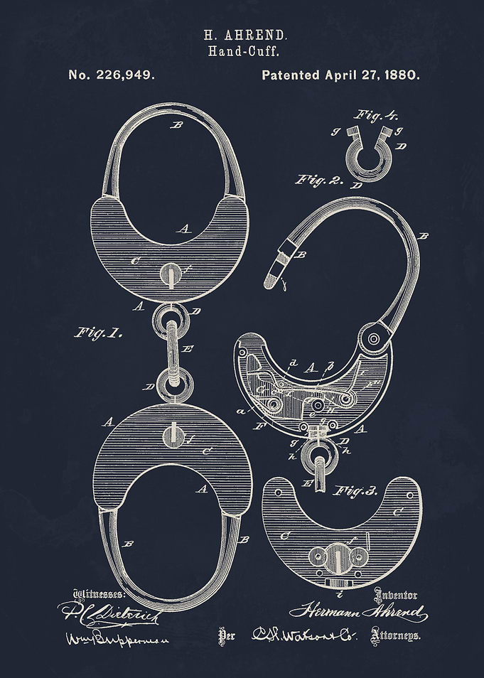 Handcuff Patent Illustration
