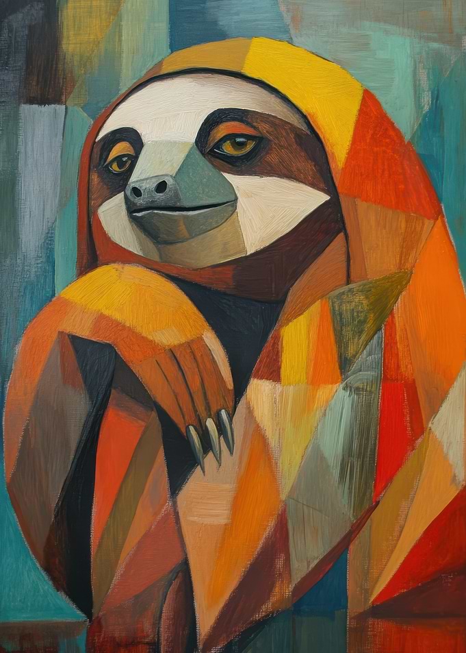 Sloth Oil Painting