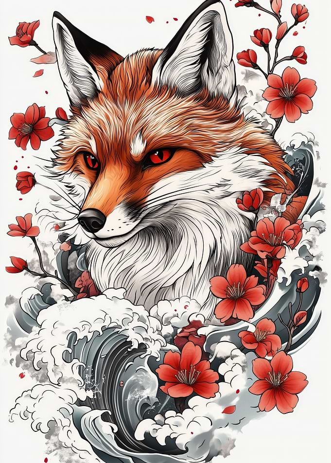 Japanese Fox Tattoo