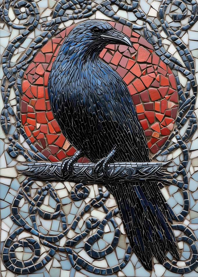 Raven Mosaic Art