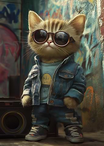 Cool Cat in Denim