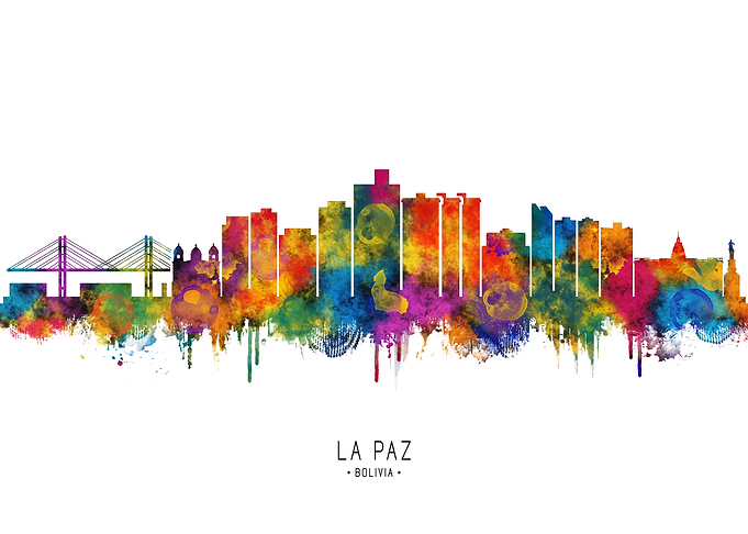 La Paz Skyline Watercolor