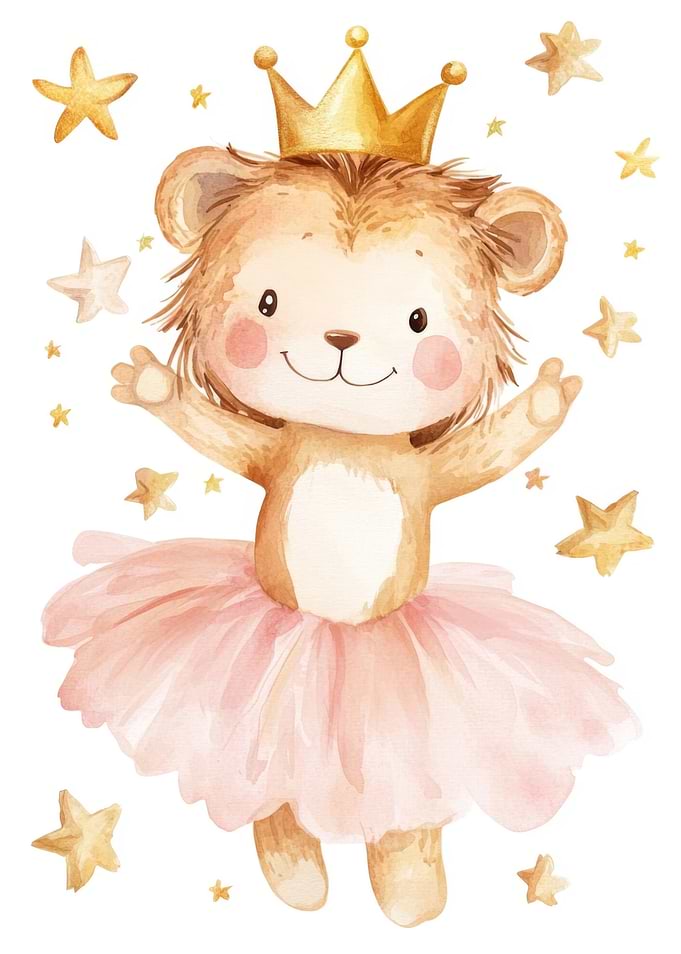 Lion Princess Watercolor