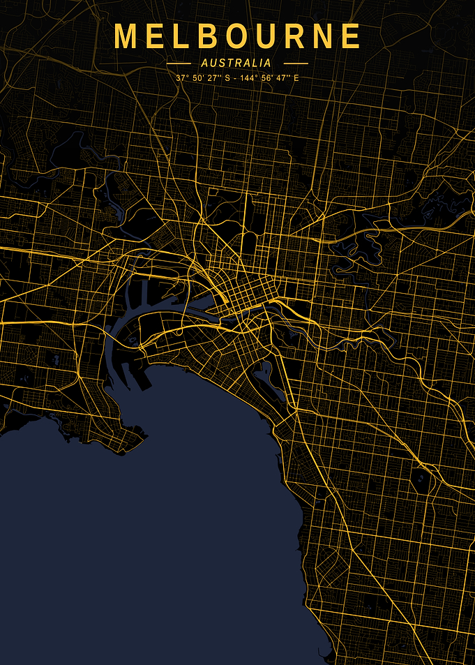 Melbourne Golden City Map