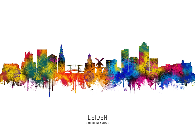 Leiden Skyline Watercolor