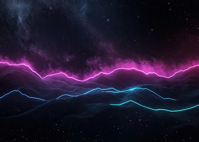 Neon Mountainscape