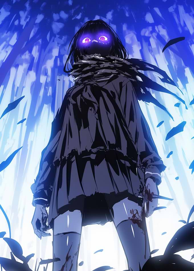 Anime Girl with Purple Eyes