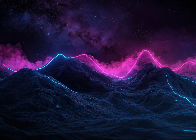 Neon Mountainscape