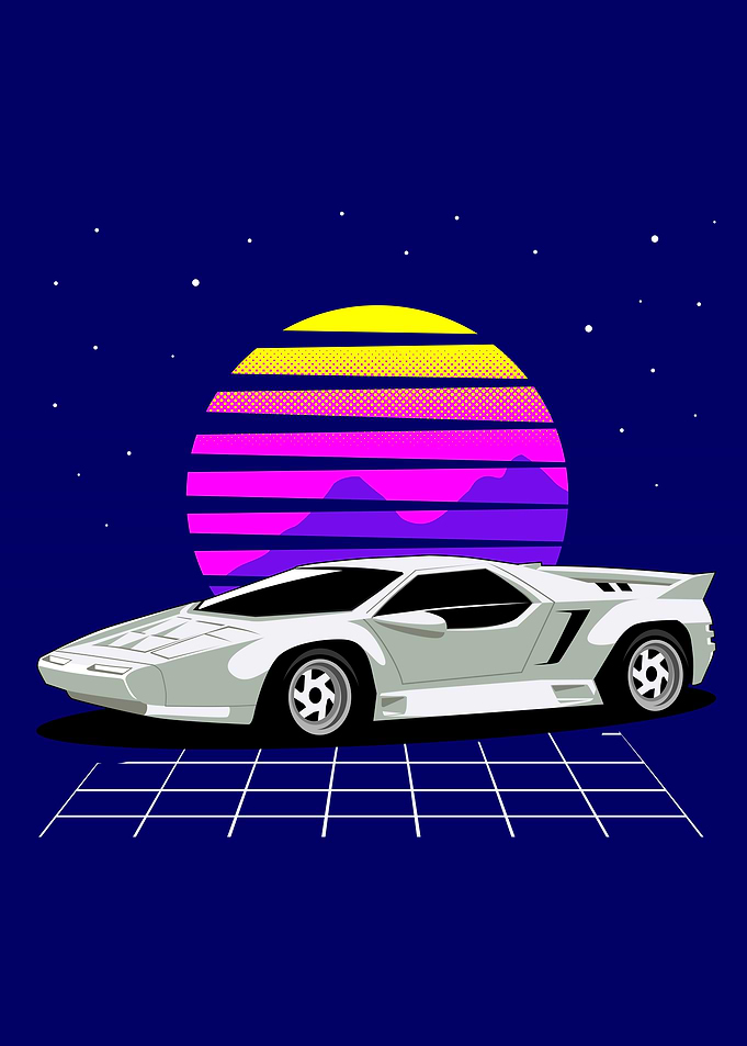 Retro 80s Sports Car