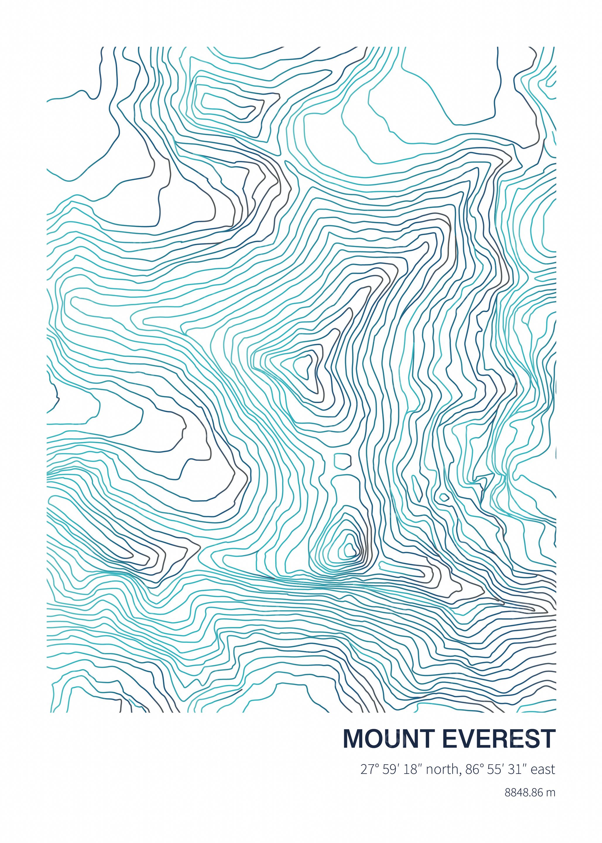 Mount Everest Topographic Map
