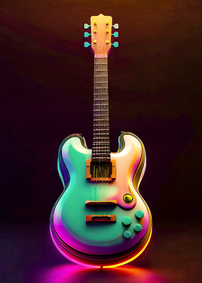 Neon Electric Guitar emoji