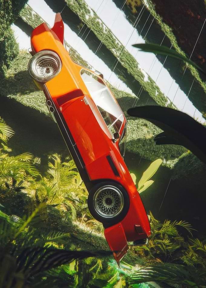 Red Sports Car Hanging