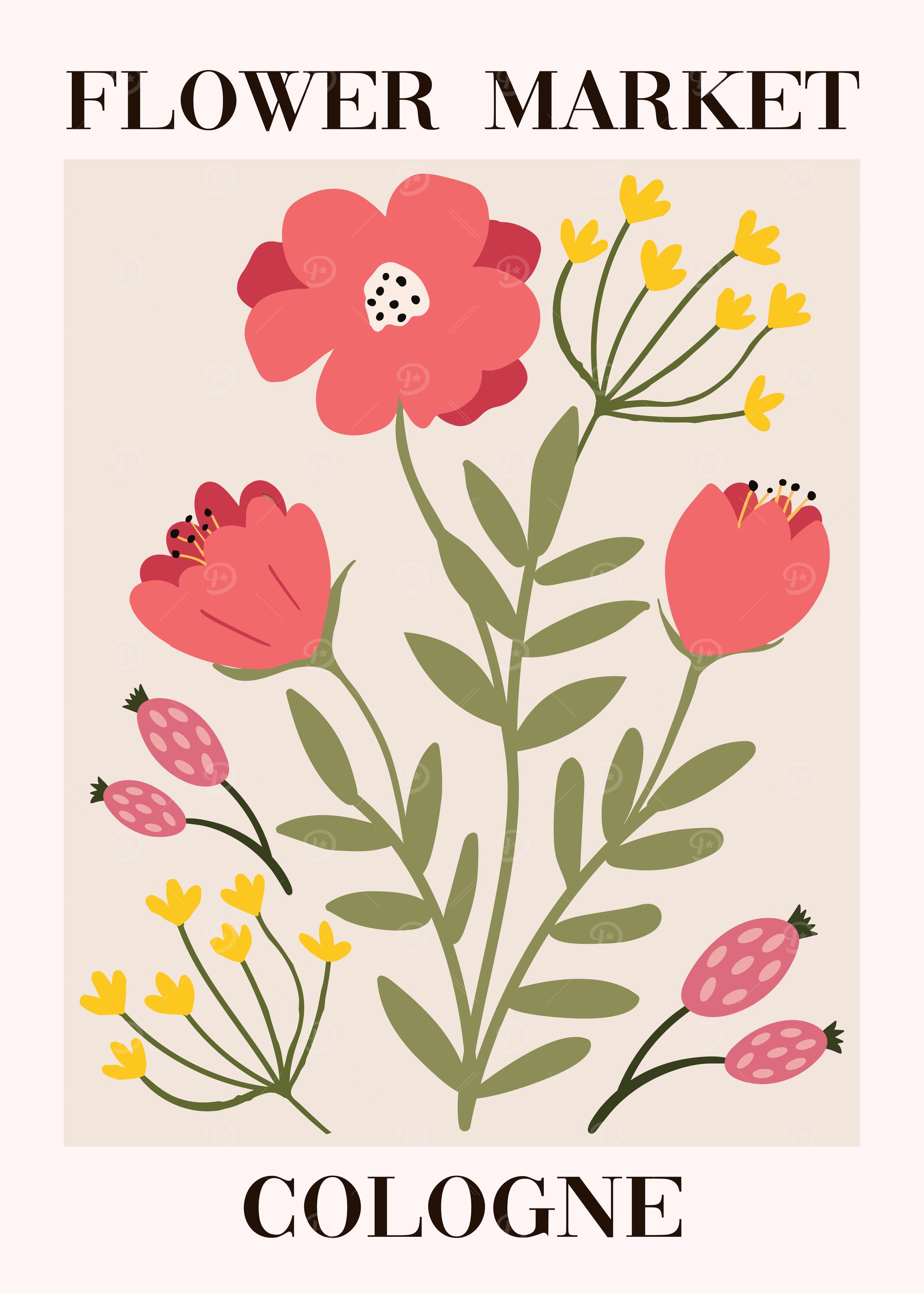 Flower Market Cologne Print