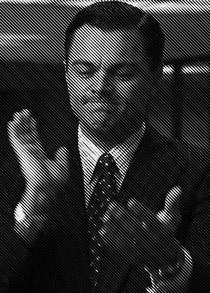 Man in Suit Halftone Portrait