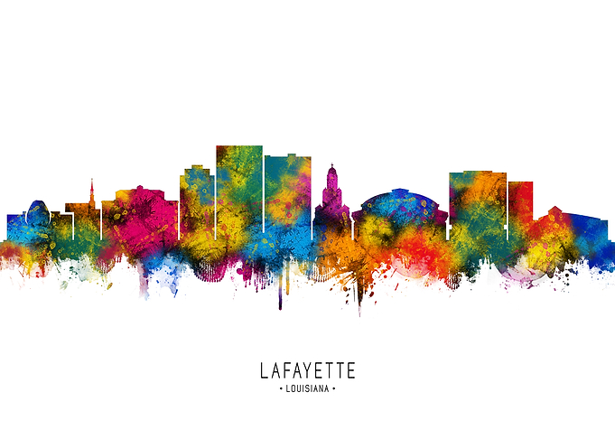 Lafayette Louisiana Skyline