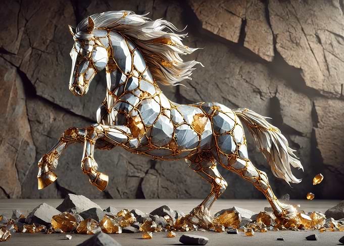 Crystal Horse Sculpture