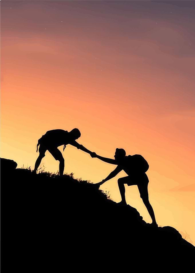 Helping Hand on Mountain