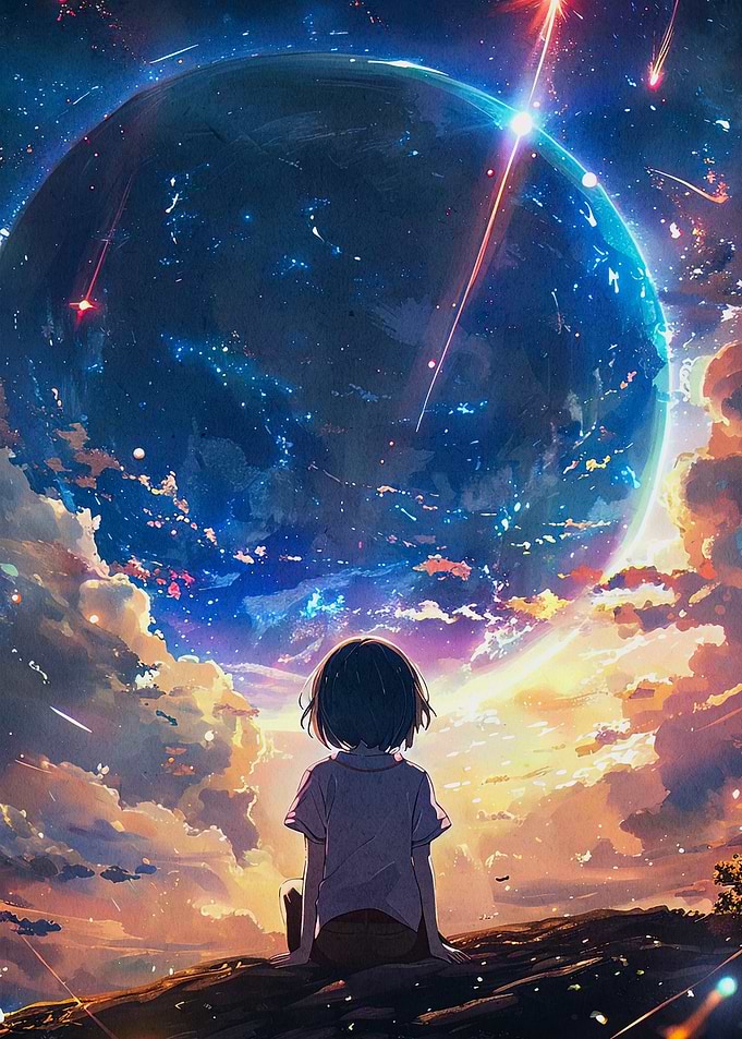 Anime Girl Gazing