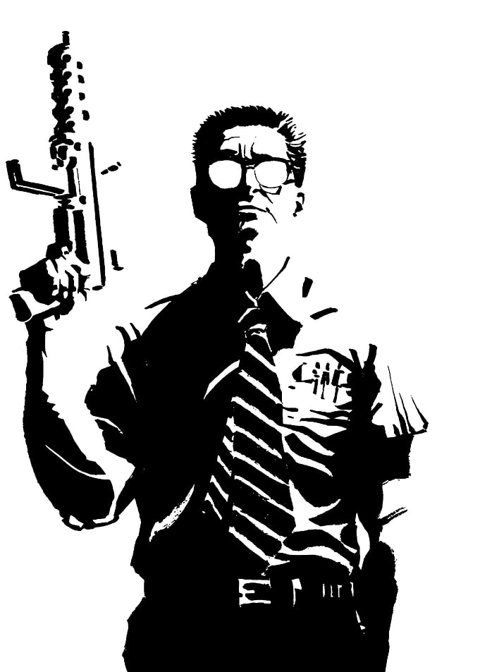 Silhouette of a Man with a Gun