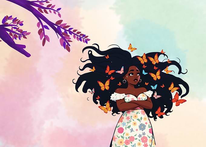Woman with Butterflies