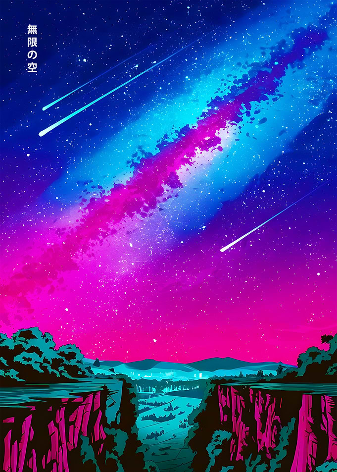 Night Sky with Shooting Stars