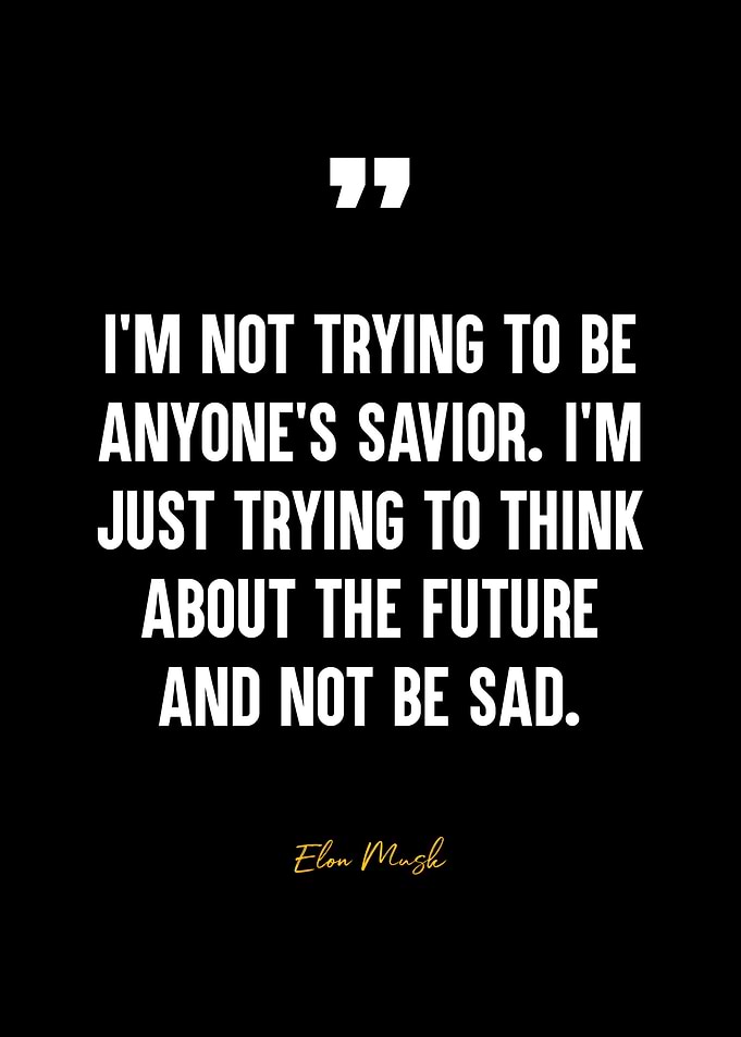 Elon Musk Quote - Future & Sadness