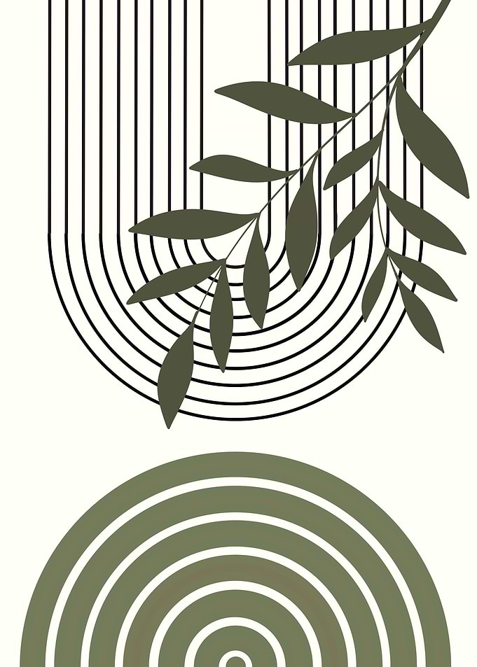 Boho Abstract Green