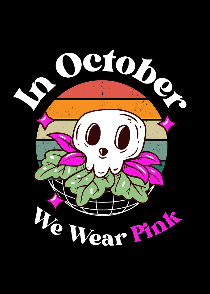 In October We Wear Pink Ghost Breast Cancer Awaren