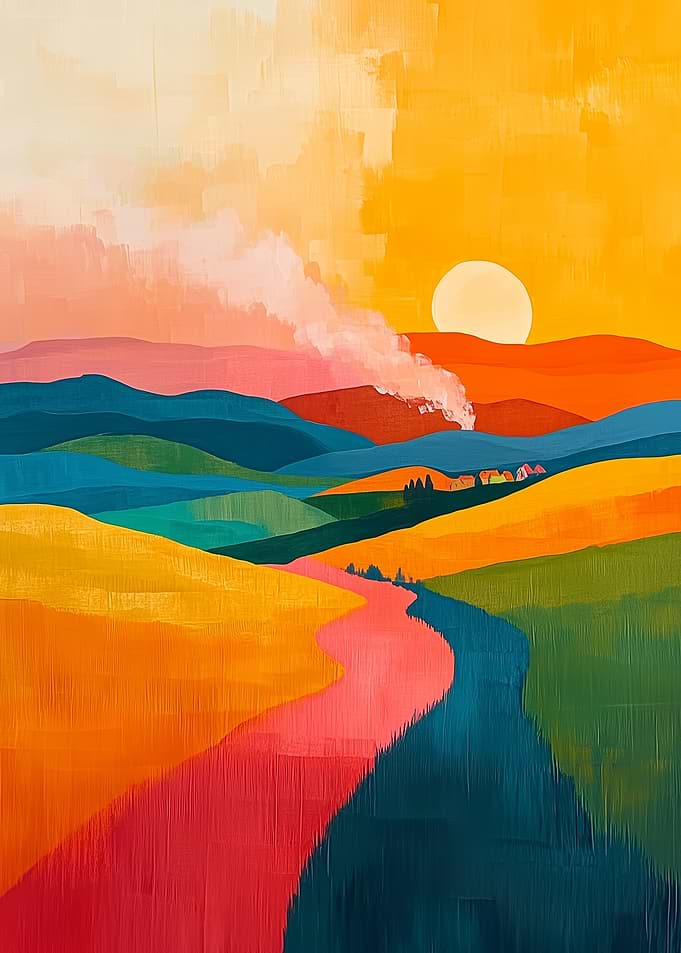 Sunset Hillscape