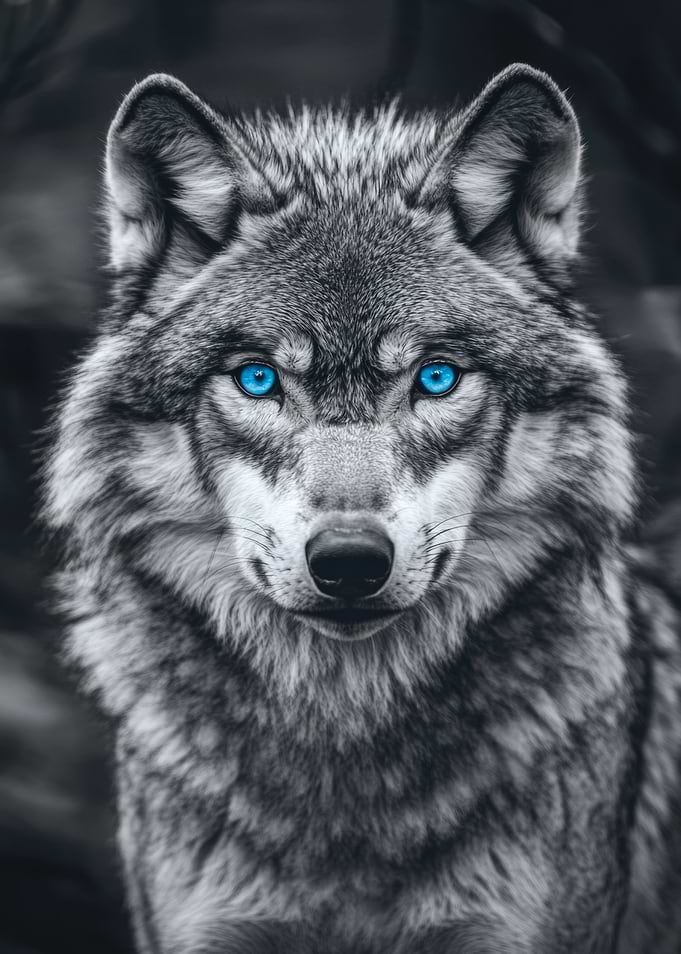 Wolf with Blue Eyes