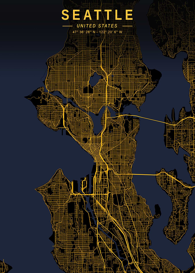Seattle Golden City Map