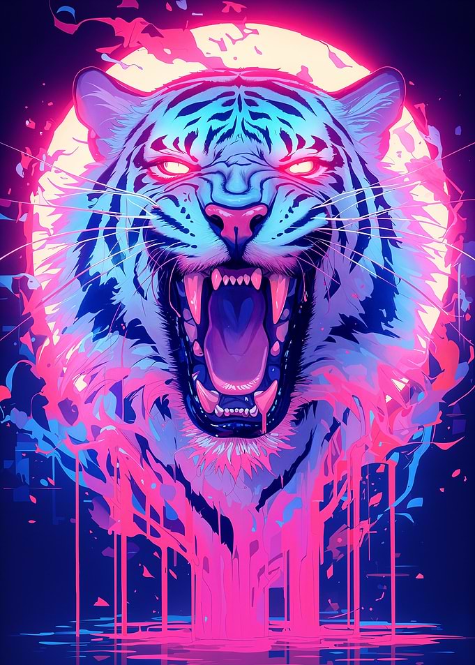 Neon Tiger Roar