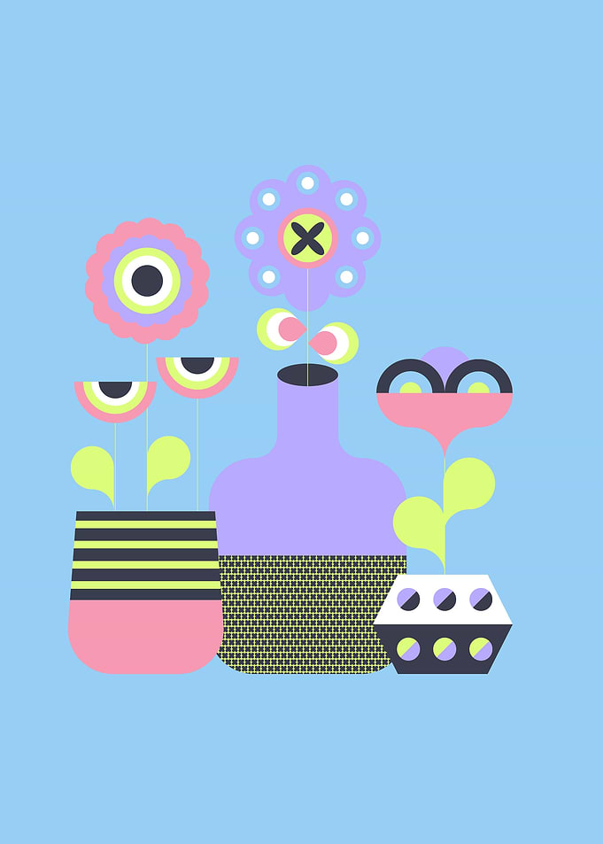 Geometric Flower Pot Art