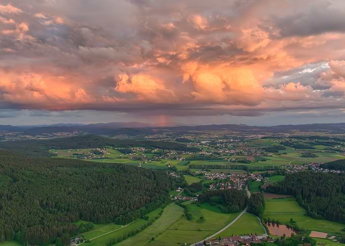 Sunset Over Rural Landscape