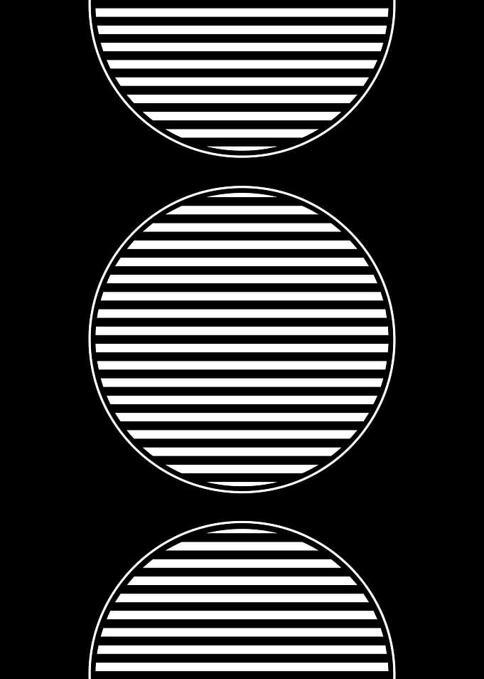Striped Circles Abstract Art