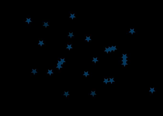 Blue Stars on Black