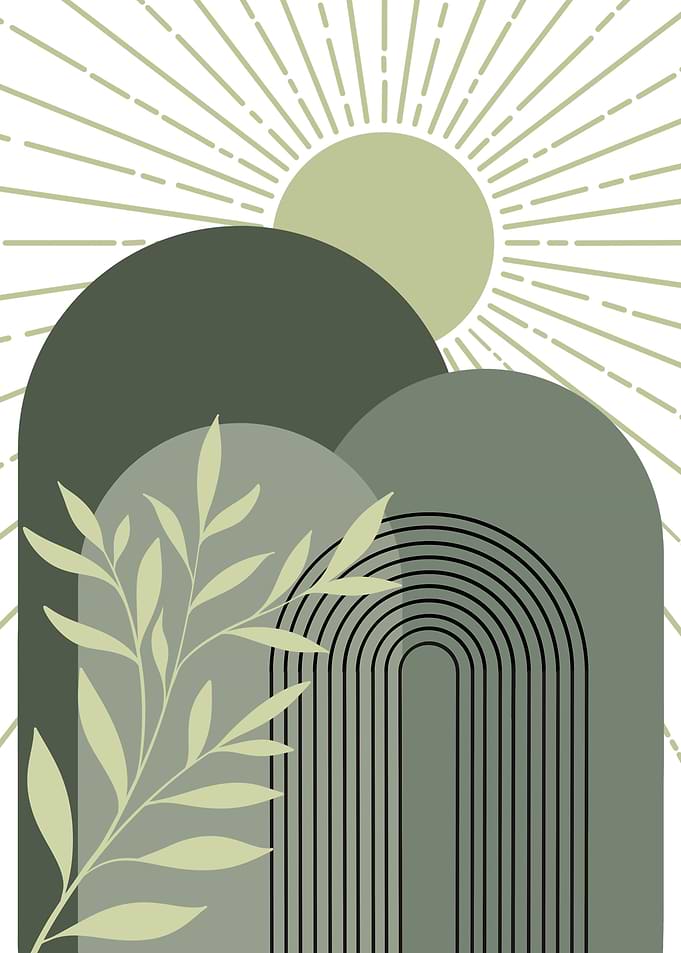 Boho Green Abstract