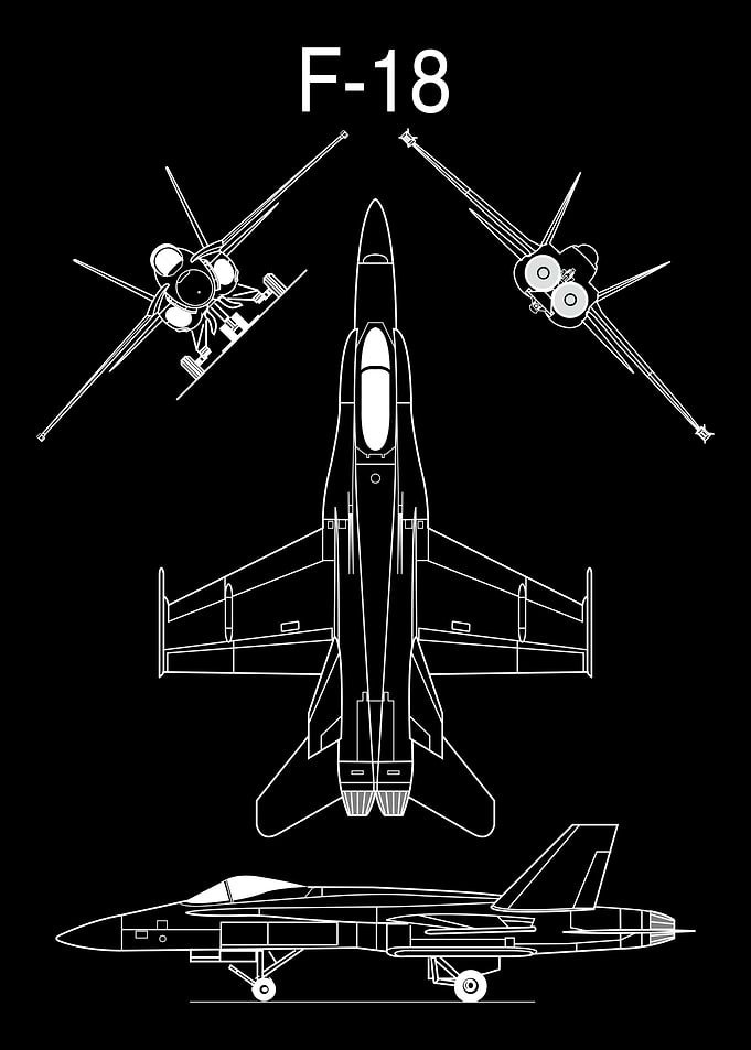 F-18 Fighter Jet Blueprint