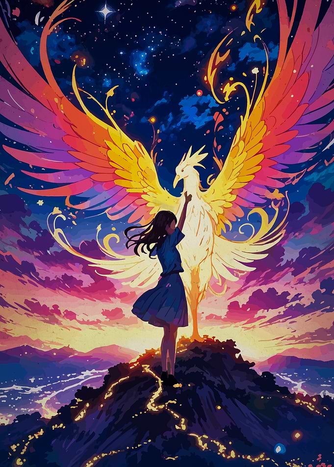 Girl and Phoenix
