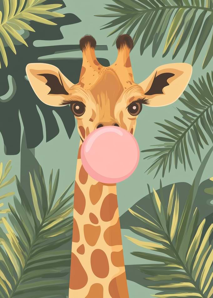 Giraffe with Bubble Gum