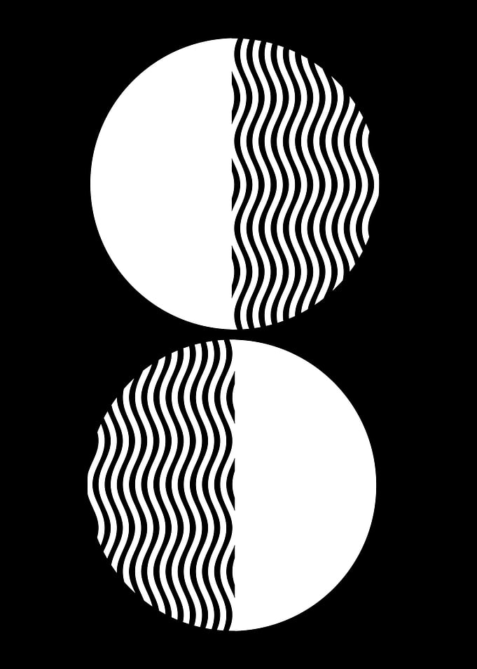 Abstract Black and White Circles