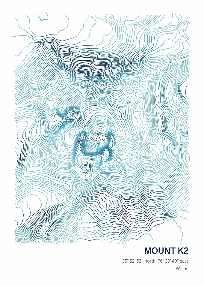 Mount K2 Topographic Map