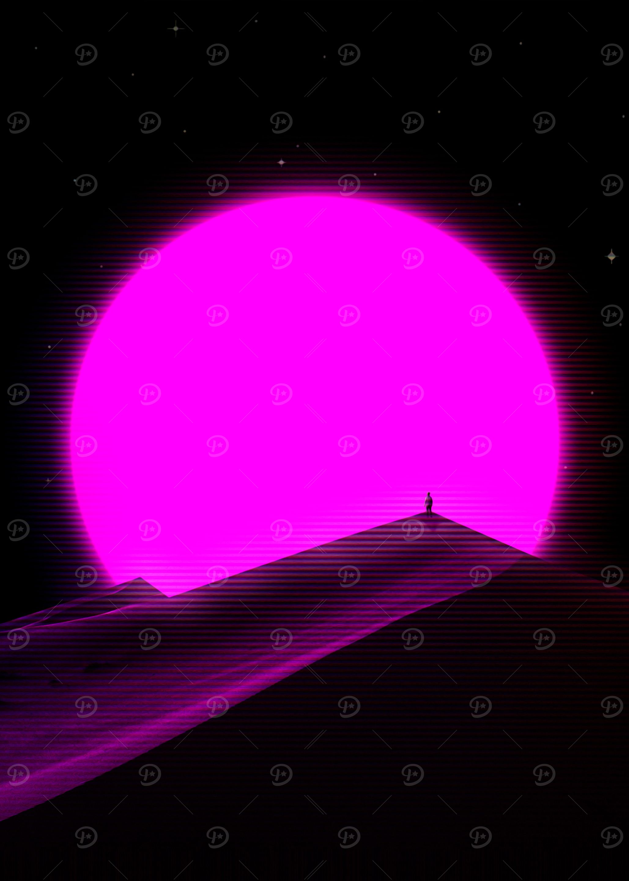Neon Sunset Landscape