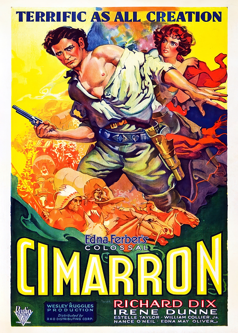 Cimarron Movie Poster — vintage film art printed on metal