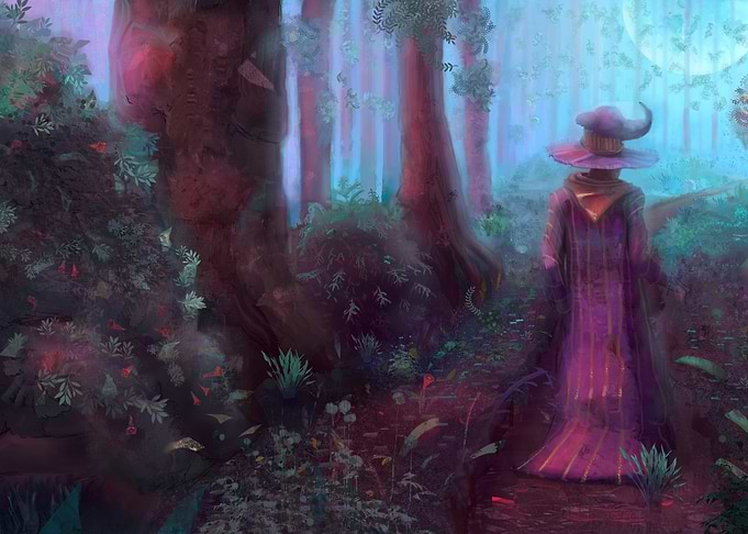 Wizard Entering The Enchanted Magdala Forest