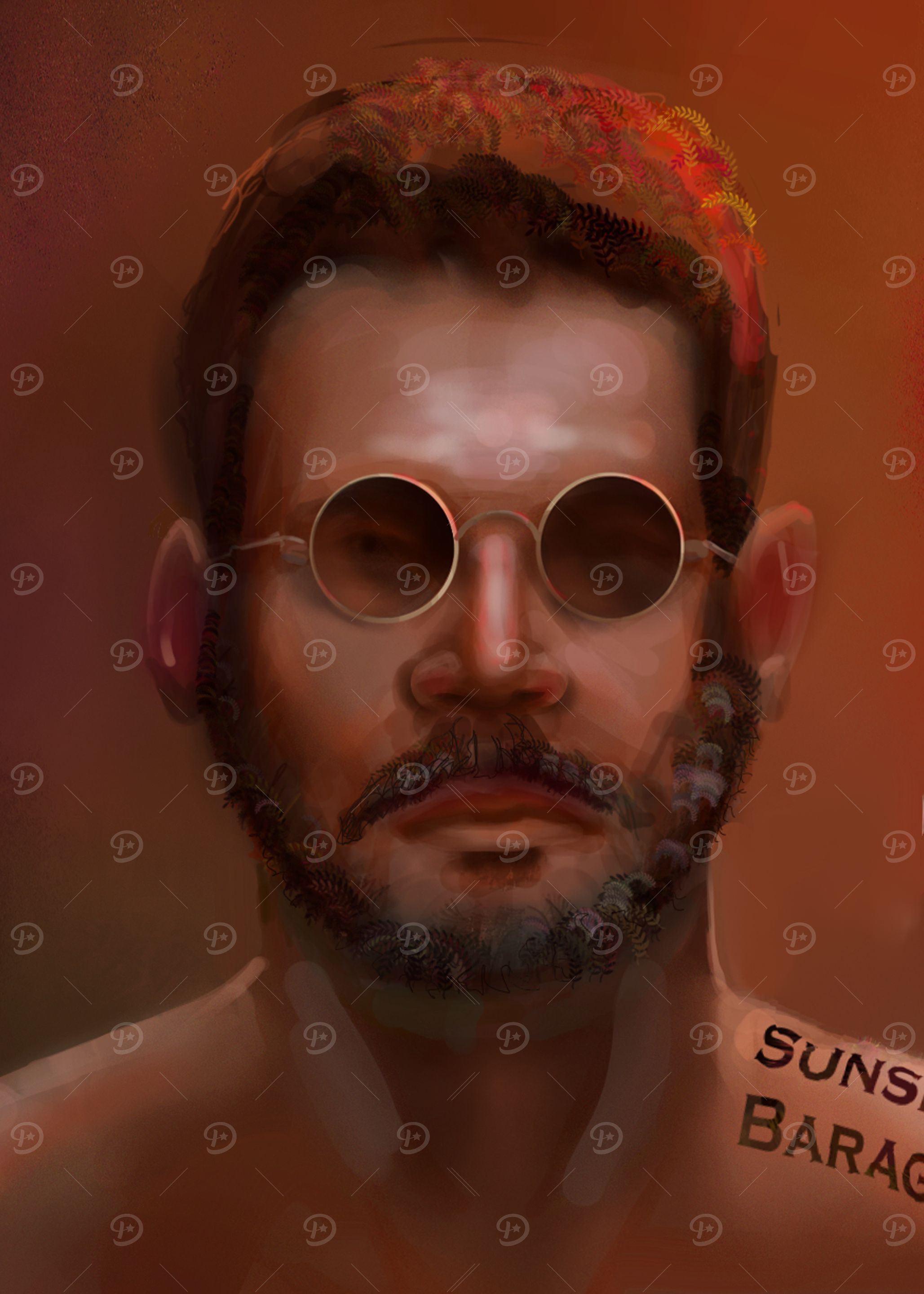 Niro Papperjack with Sunglasses and Tattoo