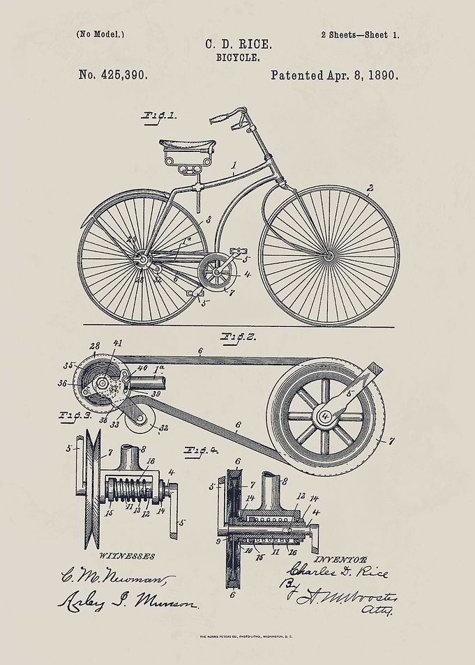 Bicycle Patent Illustration